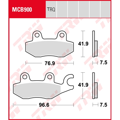 TRW Remblokken, en remschoenen voor de moto, MCB900TRQ Sinter track